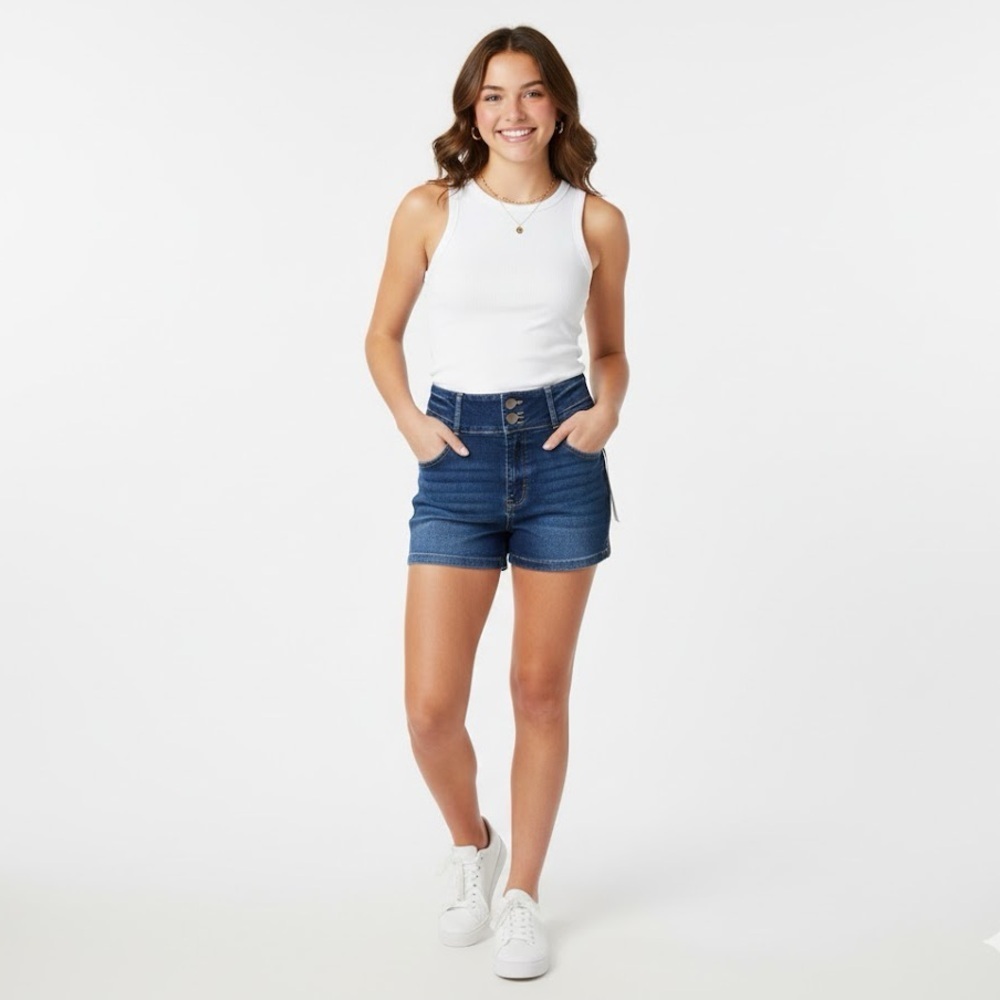 Blue Spice High Waist Blue Denim Shorts